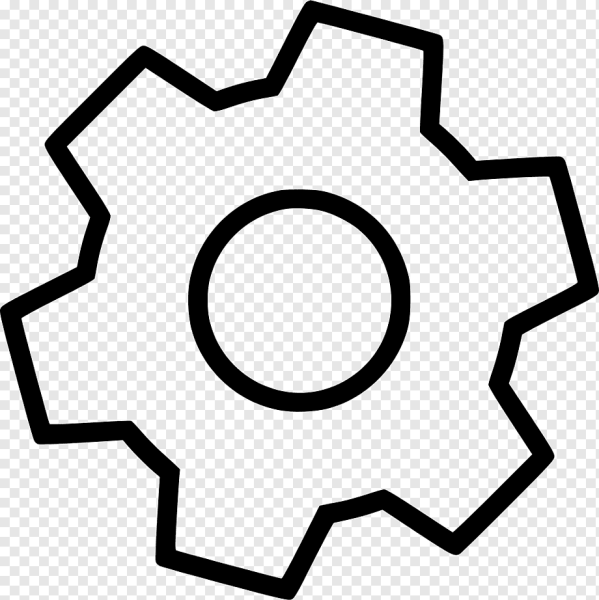 Иконка шестеренка белая