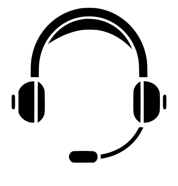 Значок наушников с микрофоном
