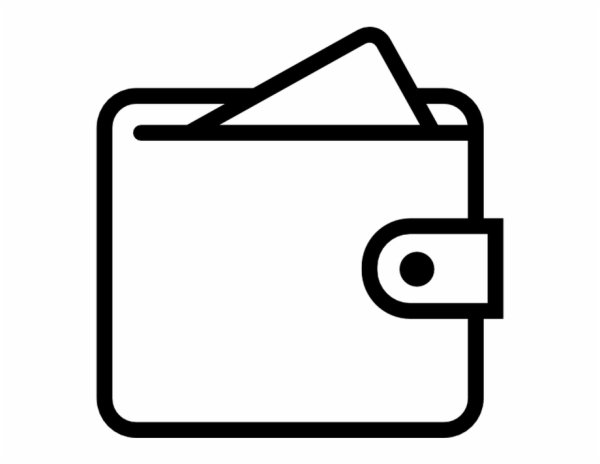 Кошелек значок белый