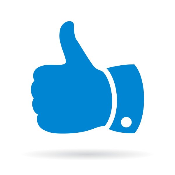 Значок с поднятым вверх большим пальцем