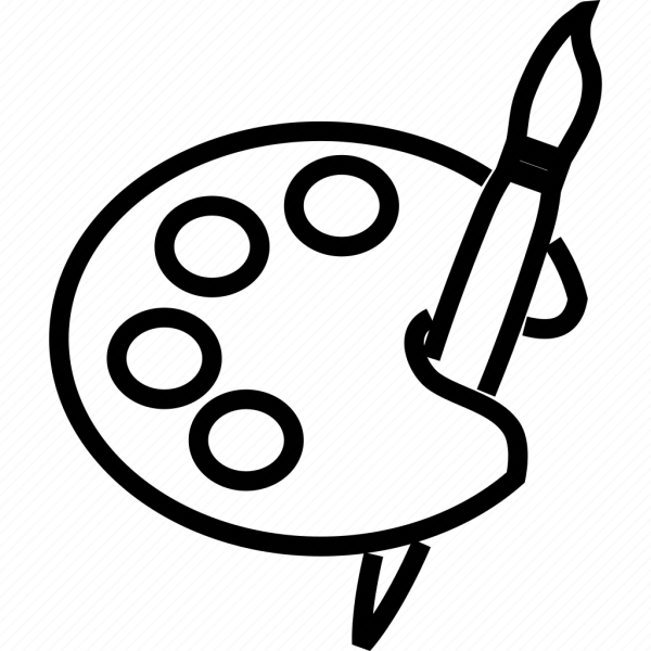 Силуэт Палитры с кистью