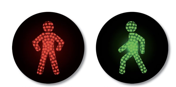 Светофор для пешеходов красный