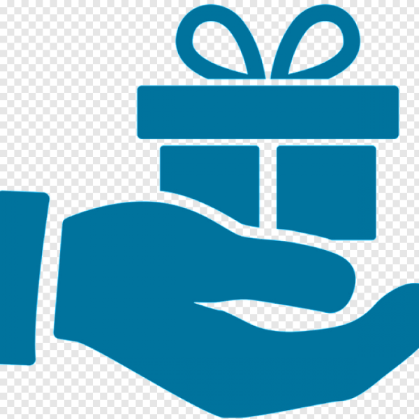 Рука с подарком иконка