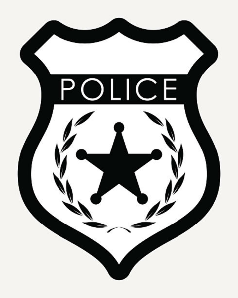 Полицейский значки черно белые