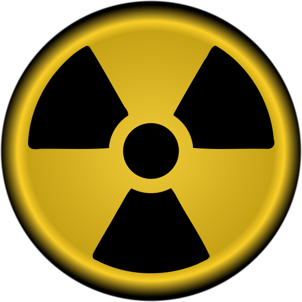 Знак радиации на прозрачном фоне