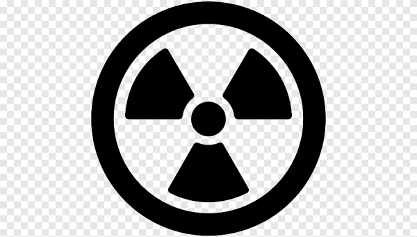 Знак радиации на прозрачном фоне