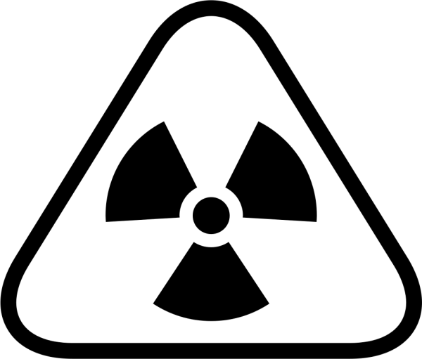 Знак радиоактивности опасности