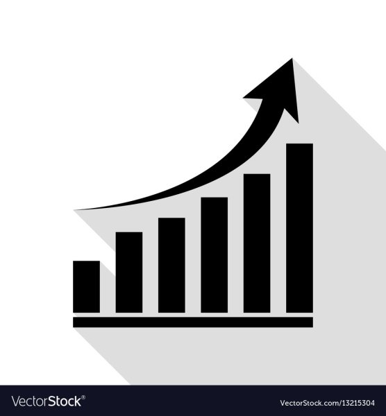 График роста на черном фоне