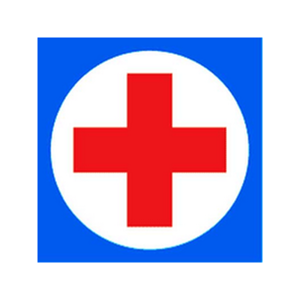 Наклейка-знак виниловая "медицинский крест" 14х14см большая autostickers