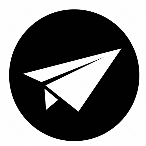 Черный значок телеграмма
