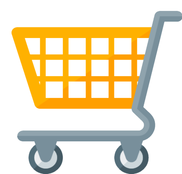 Тележка для продуктов на прозрачном фоне