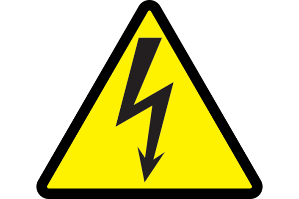 Знак безопасности молния 50х50х50 треугольник