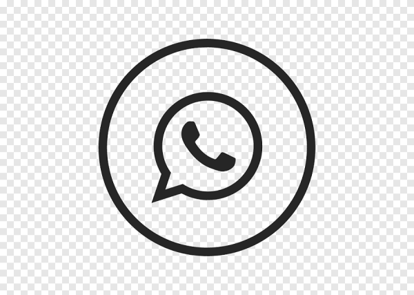 Значок WHATSAPP черно белый