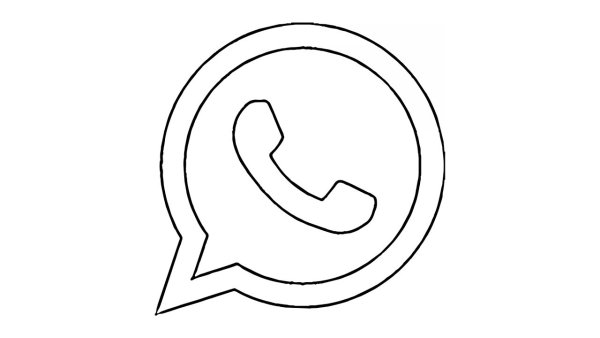 Значок ватсап черно белый