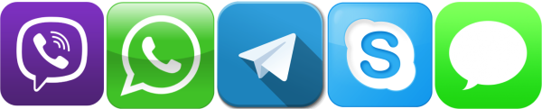 Значки WHATSAPP Viber Telegram