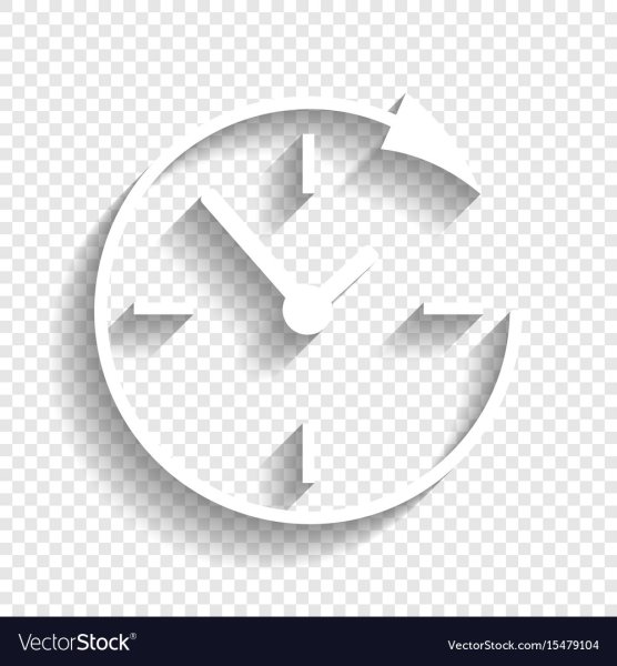 Иконка часы белый контур