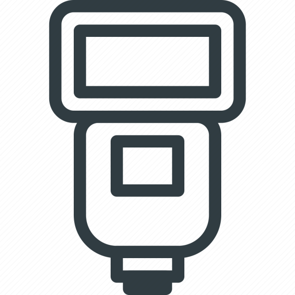 Иконка фотоаппарат со вспышкой