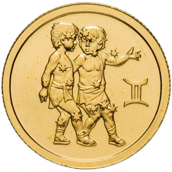 Золотая монета Близнецы