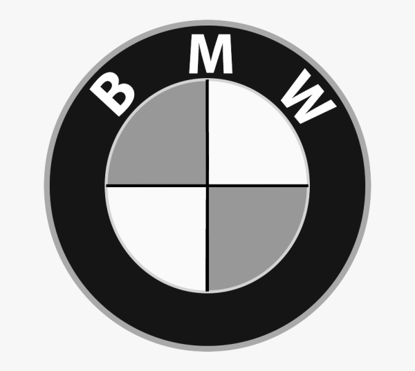 Знак БМВ черно белый