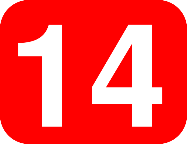 Цифра 14 на Красном фоне