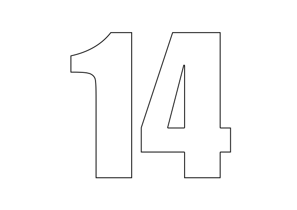 Цифра 14 трафарет