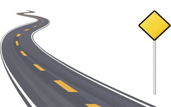 Автодорога со знаками мультяшная