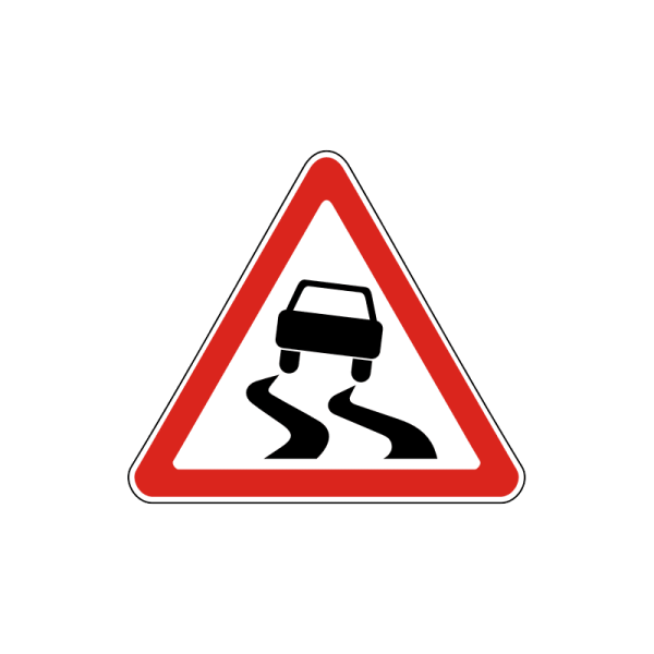 Дорожный знак осторожно скользкая дорога