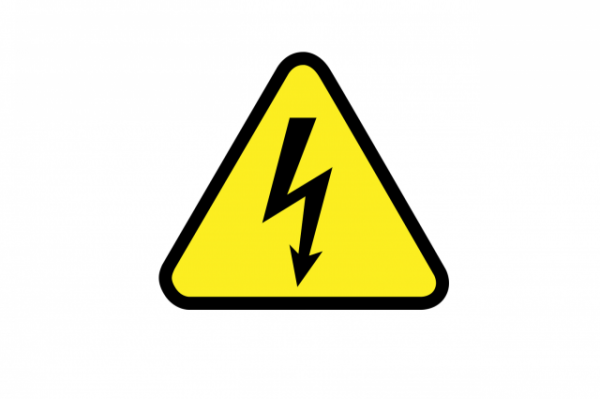 Знак безопасности молния 50х50х50 треугольник