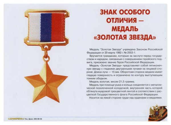 Медаль «Золотая звезда» героя Российской Федерации вектор