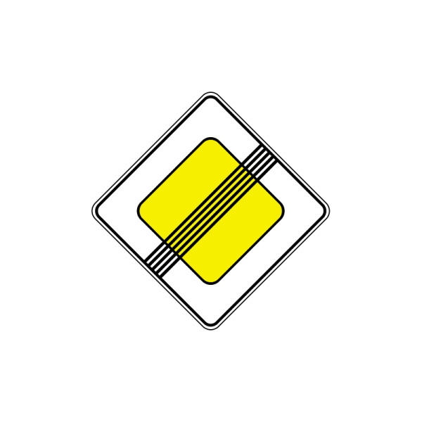Знак конец главной дороги