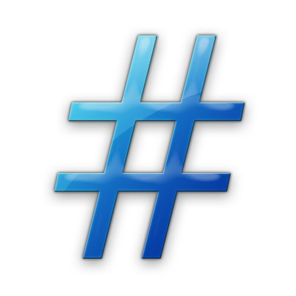 Хештег на прозрачном фоне