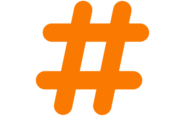 Хештег на прозрачном фоне