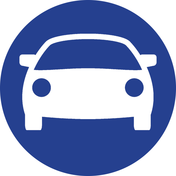 Синий значок автомобиля