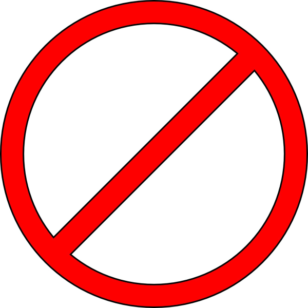 Знак запрета прозрачный