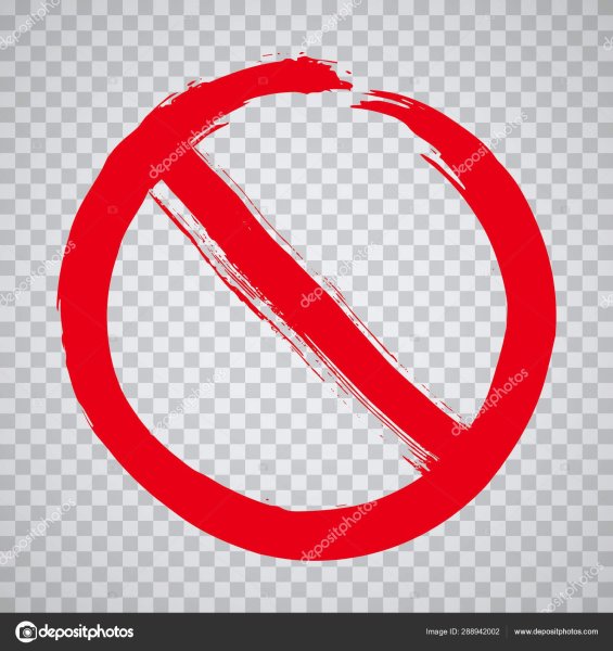 Запрещающий знак на прозрачном фоне