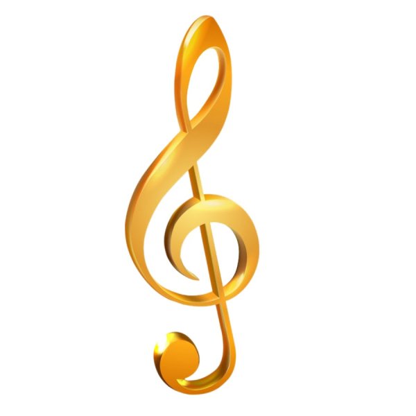 Скрипичный ключ золотой вектор