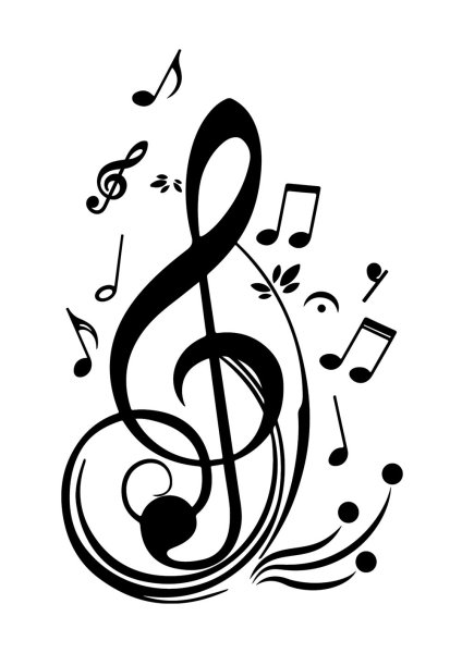 Скрипичный ключ и нотки