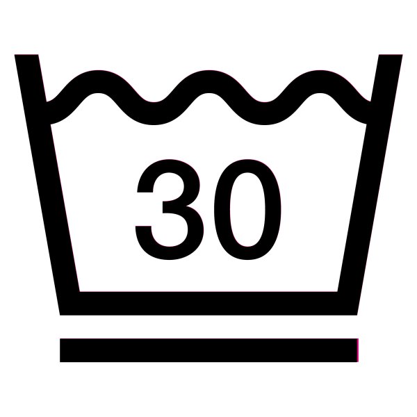 Значок стирка 30