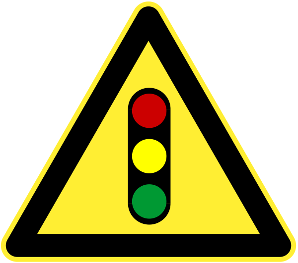 Знак светофор в треугольнике