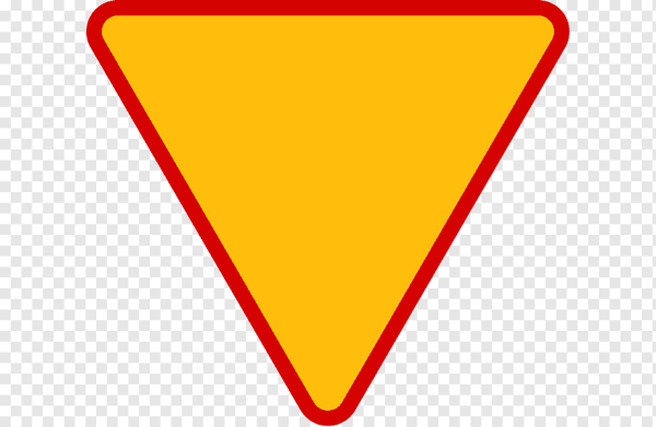 Дорожный знак желтый треугольник