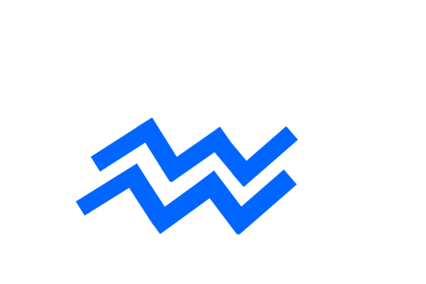 Знак Водолея на белом фоне