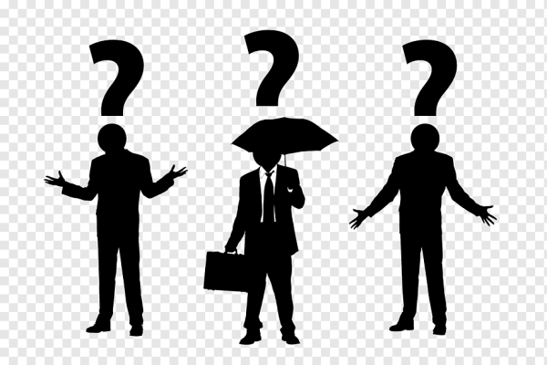 Черный силуэт с вопросом