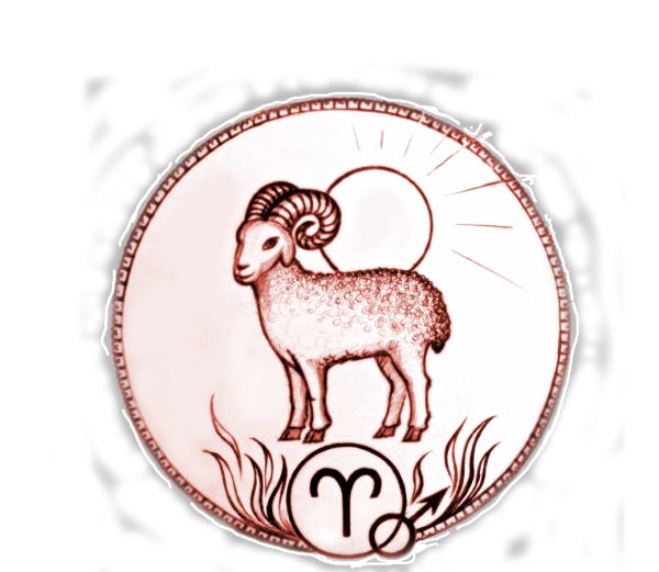 Овен на белом фоне