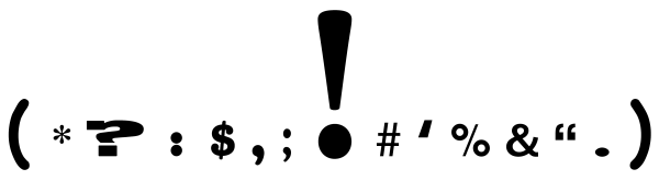 Знаки препинания красивым шрифтом