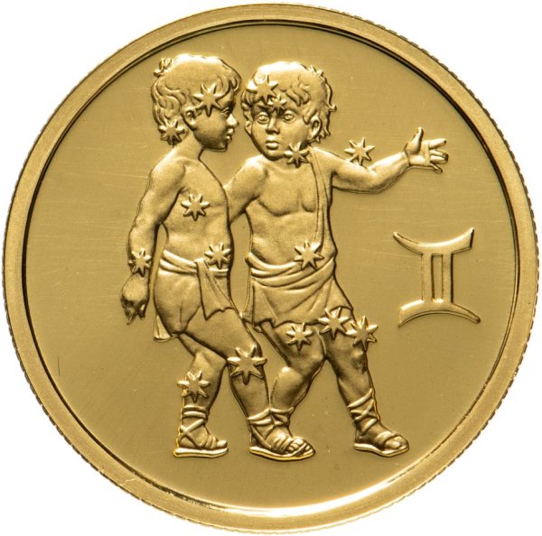 Золотая монета Близнецы