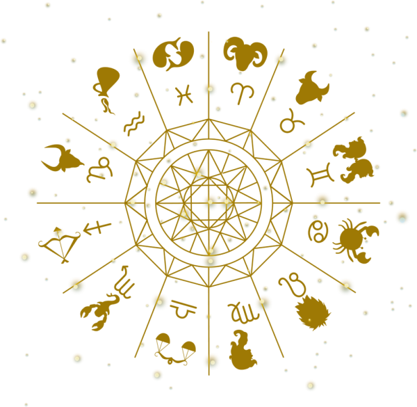 Зодиакальный круг на белом фоне