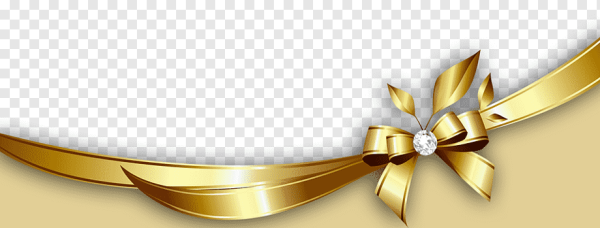 Золотой бант на прозрачном фоне