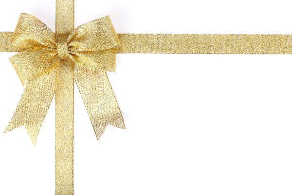 Золотая лента с бантом
