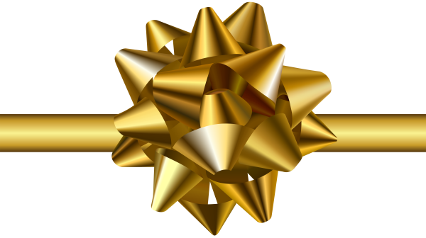Золотая лента с бантом