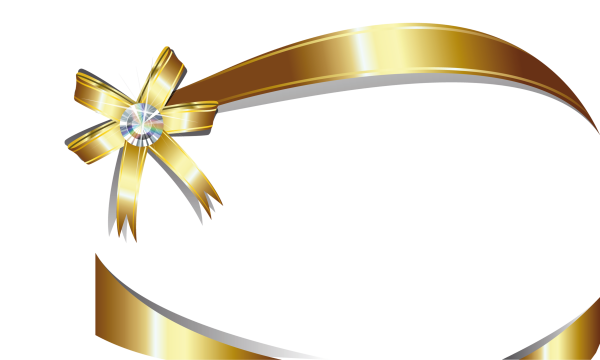 Золотая лента с бантом